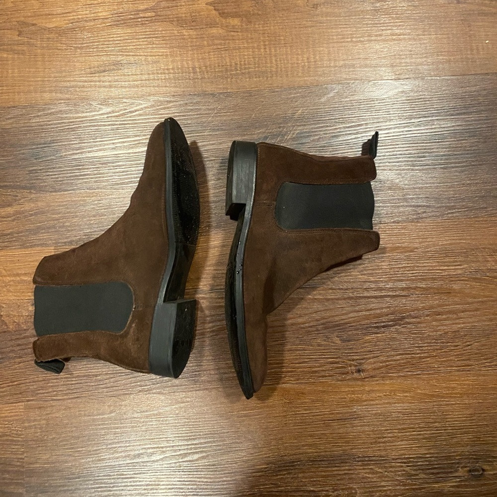 Men’s H&M Brown Faux Suede Winter Chelsea Ankle Boots